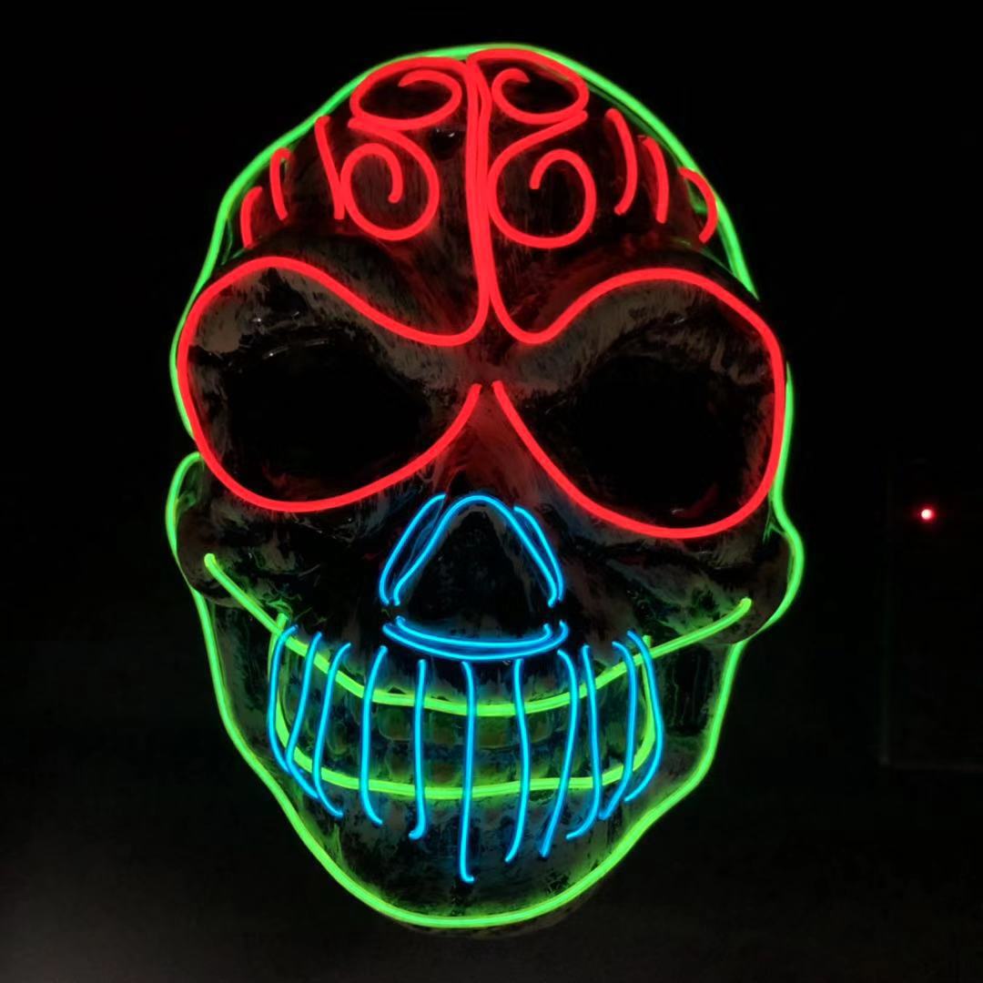 Halloween Skull LED Glowing Mask - Discount Halloween City