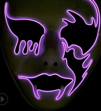Halloween Skeleton Mask LED Glow Scary El-wire Mask - Discount Halloween City