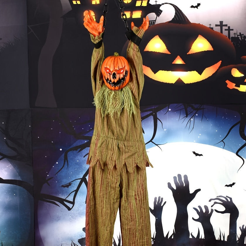 Pumpkin Head Halloween Ornament – Electric Glowing Eyes
