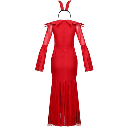 Red Halloween Long Sleeve Evil Women's Devil Costume - Discount Halloween City