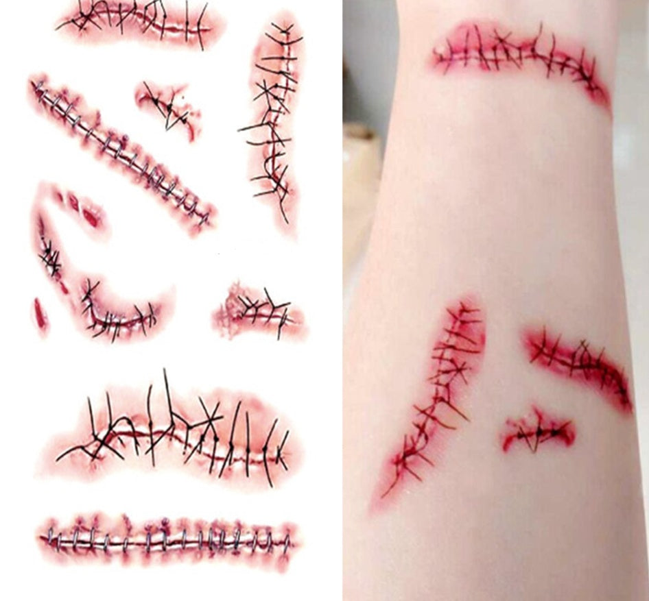 Halloween Wound Tattoo Sticker - Discount Halloween City