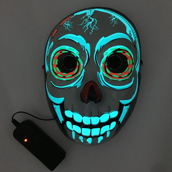 LED Mask Luminous Glowing Halloween Party Mask Neon El Mask Halloween Cosplay Mask - Discount Halloween City