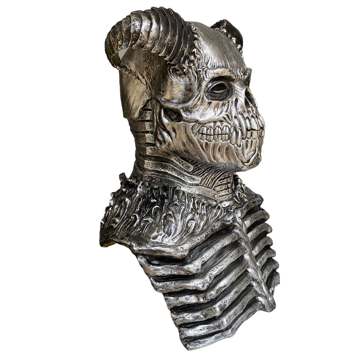 Halloween Horror Skull Horn Devil Latex Mask Hood Dark - Discount Halloween City