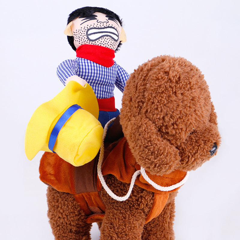 Halloween Cartoon Pet Cowboy Horseback Riding Costume Pet - Discount Halloween City