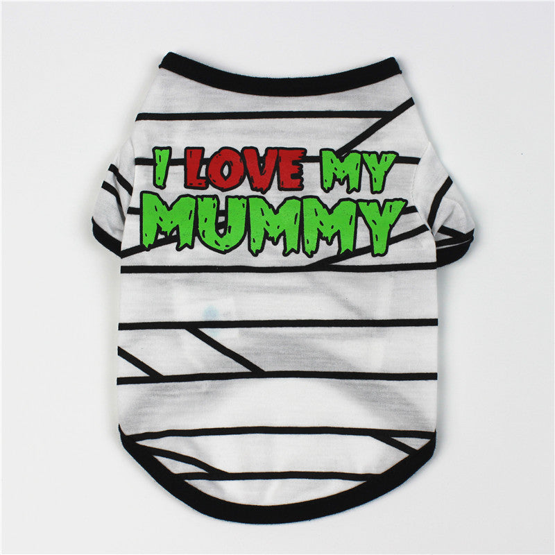 Dog Clothes Spring and Summer Clothes Cartoon Print T-shirt - Discount Halloween City