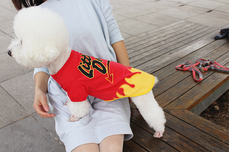 Dog Clothes Spring and Summer Clothes Cartoon Print T-shirt - Discount Halloween City