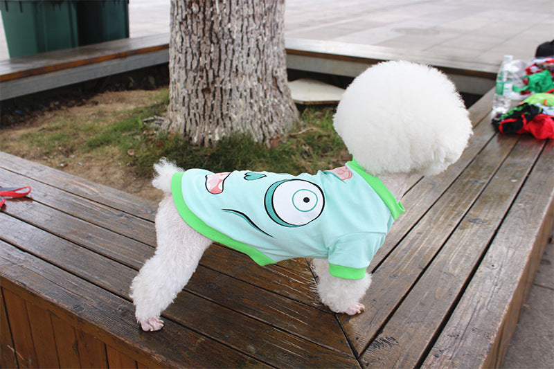 Dog Clothes Spring and Summer Clothes Cartoon Print T-shirt - Discount Halloween City