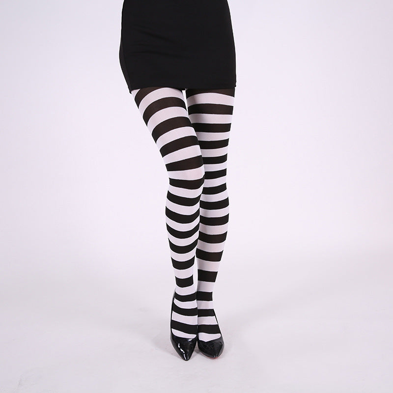Party Costume Props Striped Pantyhose Halloween Christmas - Discount Halloween City