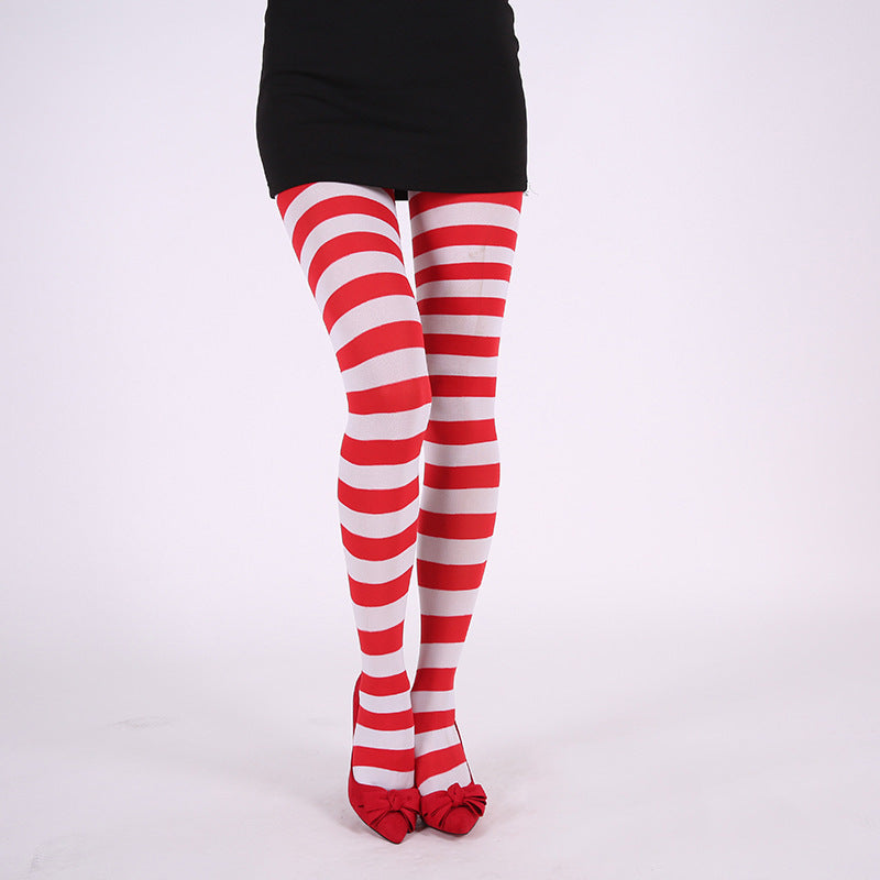 Party Costume Props Striped Pantyhose Halloween Christmas - Discount Halloween City
