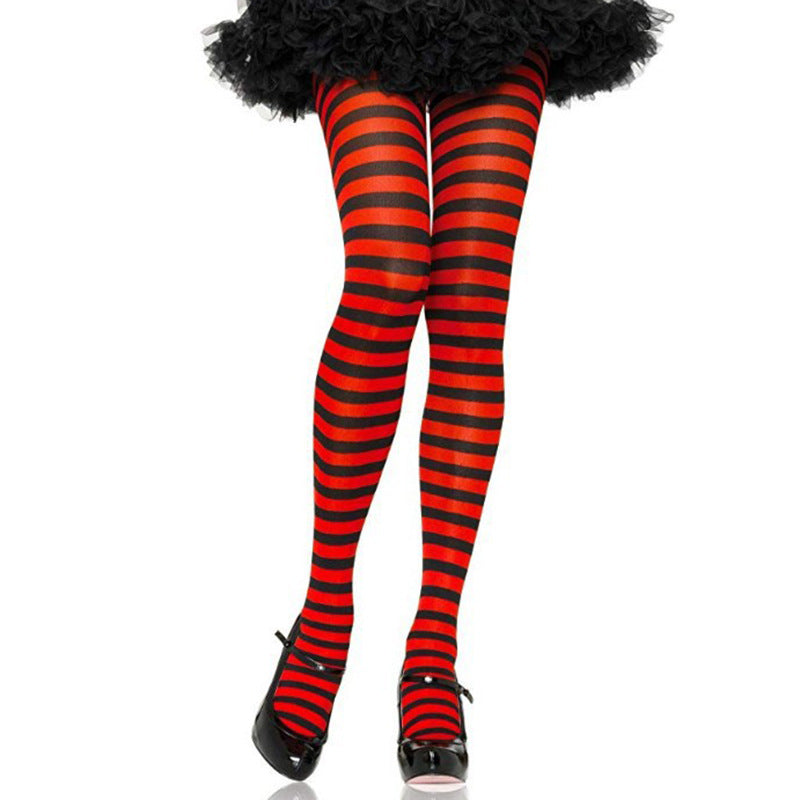Party Costume Props Striped Pantyhose Halloween Christmas - Discount Halloween City