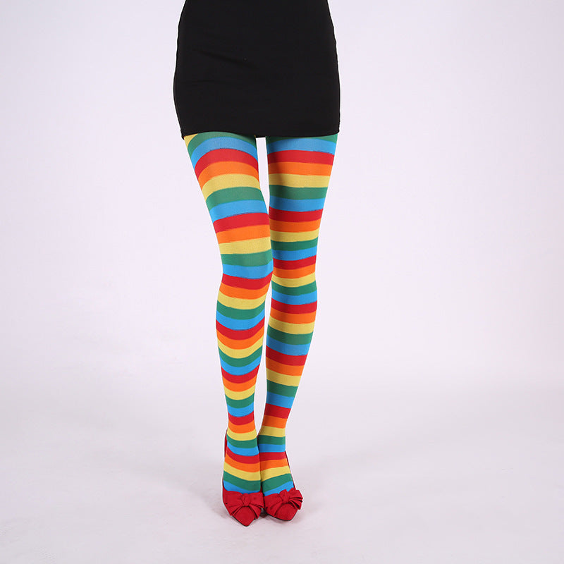 Party Costume Props Striped Pantyhose Halloween Christmas - Discount Halloween City