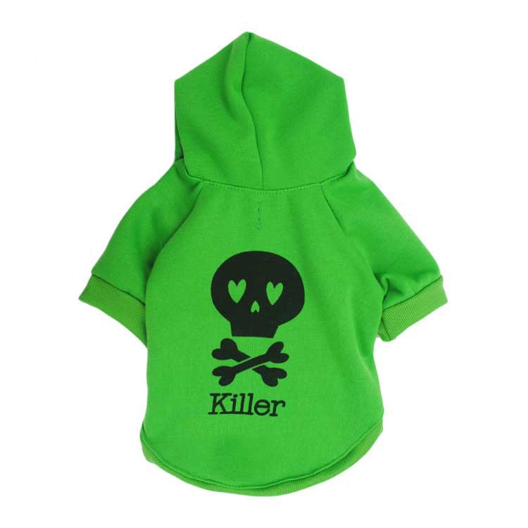Pet Clothes Dog Costume Halloween Fleece Black Skull Pet - Discount Halloween City