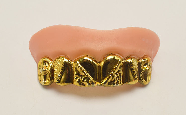 Halloween Dress Up Props Electroplating Gold and Silver Dentures Simulation Zombie Dentures - Discount Halloween City