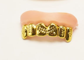 Halloween Dress Up Props Electroplating Gold and Silver Dentures Simulation Zombie Dentures - Discount Halloween City