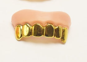 Halloween Dress Up Props Electroplating Gold and Silver Dentures Simulation Zombie Dentures - Discount Halloween City