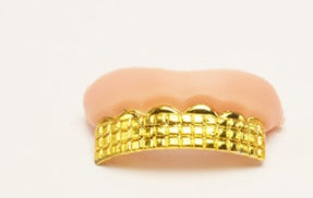 Halloween Dress Up Props Electroplating Gold and Silver Dentures Simulation Zombie Dentures - Discount Halloween City