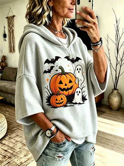 Digital-print Loose-fit Hooded Sweatshirt - alternate view 9