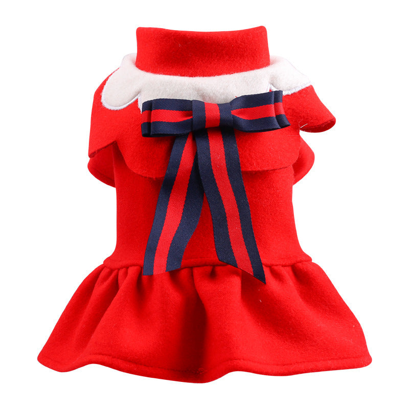 Dog & Cat Autumn and Winter Woolen Cloth Student British - Pet Costumes