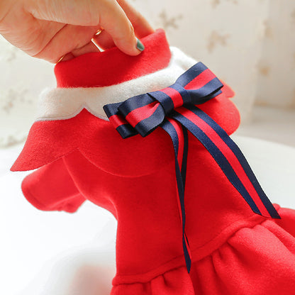 Dog & Cat Autumn and Winter Woolen Cloth Student British - Pet Costumes