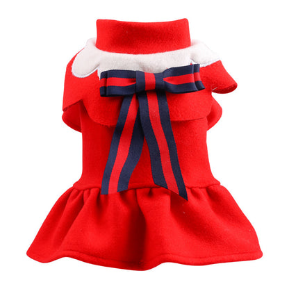 Dog & Cat Autumn and Winter Woolen Cloth Student British - Pet Costumes