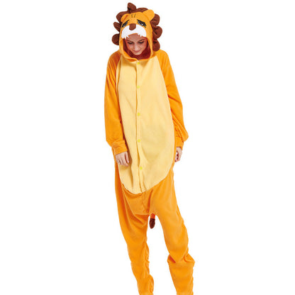 Lovers Halloween Lion King Cartoon Animal One-piece Pajamas - Costumes
