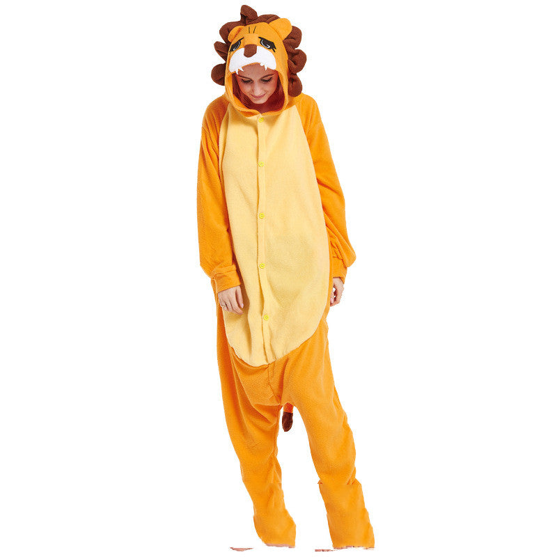 Lovers Halloween Lion King Cartoon Animal One-piece Pajamas - Costumes