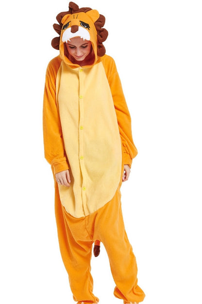 Lovers Halloween Lion King Cartoon Animal One-piece Pajamas - Costumes