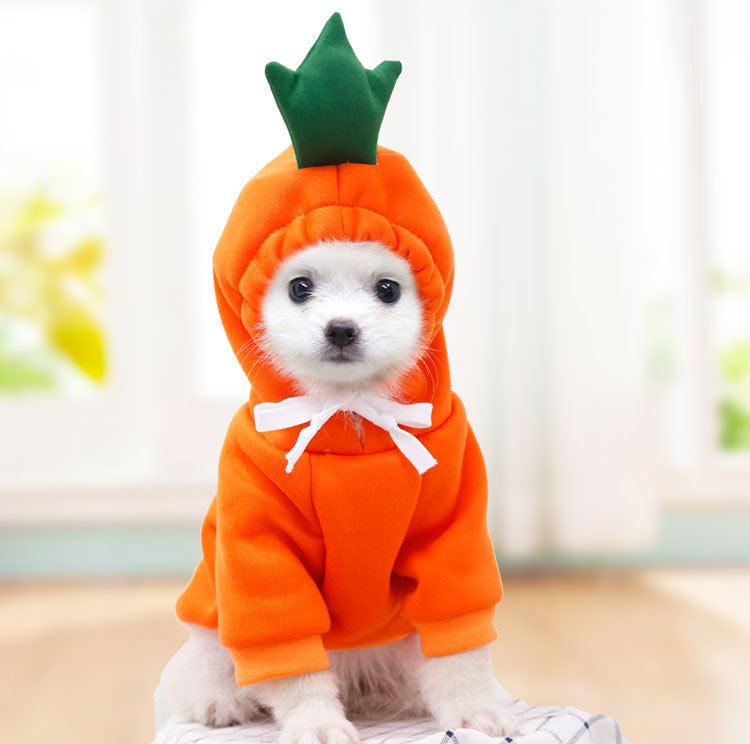 Cute Fruit Dog Clothes for Small Dogs Hoodies Winter Warm - Discount Halloween City