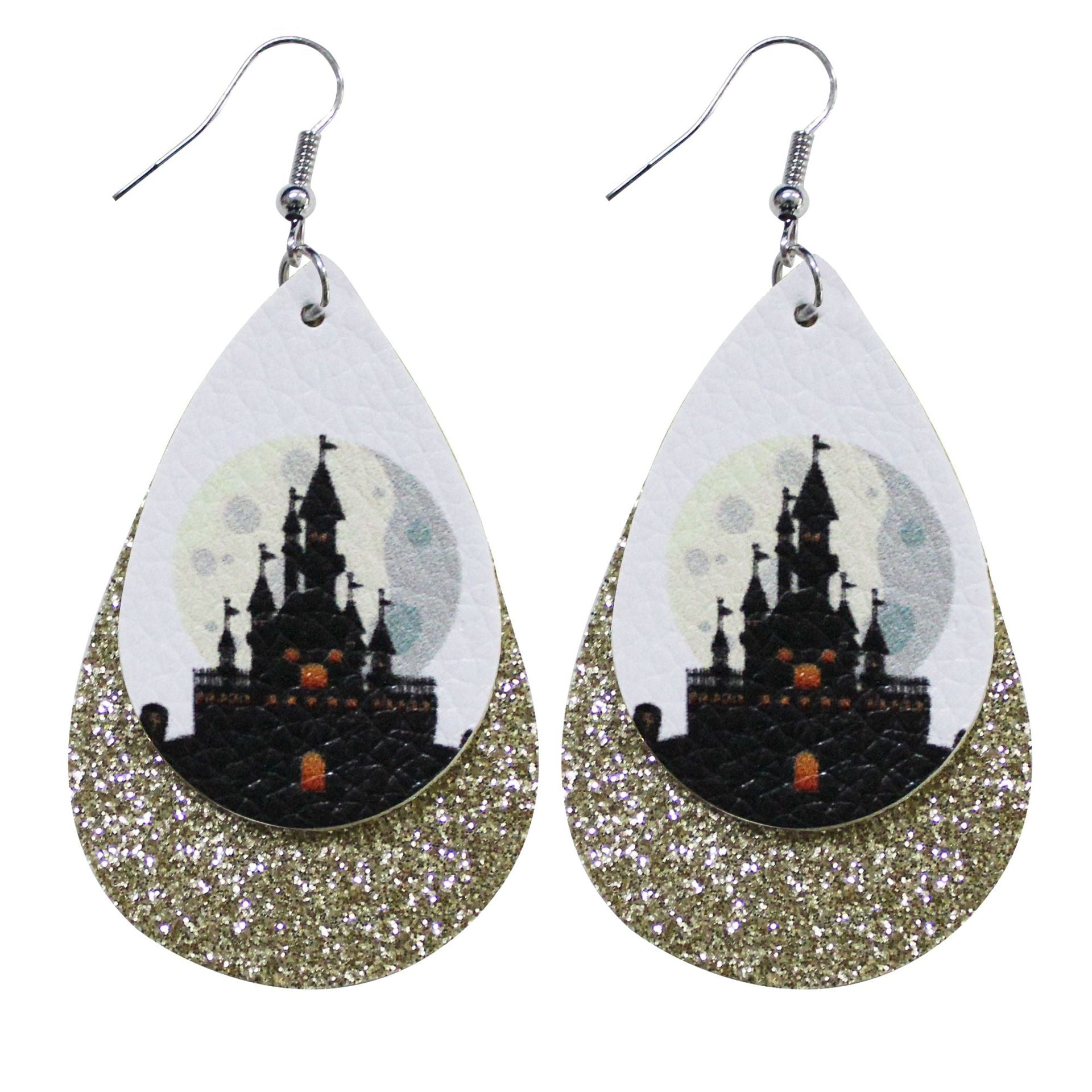 Halloween Leather Drop Earrings - Discount Halloween City