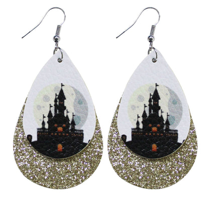 Halloween Leather Drop Earrings - Discount Halloween City