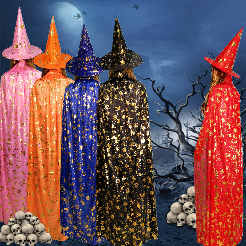 Halloween Cloak Kids Adult Costume Props Bronzing Pumpkin