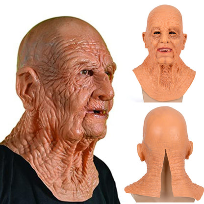 Halloween Granny Grandpa Wig Old Man Mask Latex | Masks | Wigs - Accessories