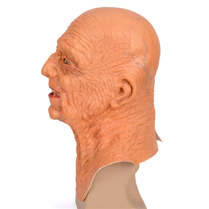 Halloween Granny Grandpa Wig Old Man Mask Latex | Masks | Wigs - Accessories