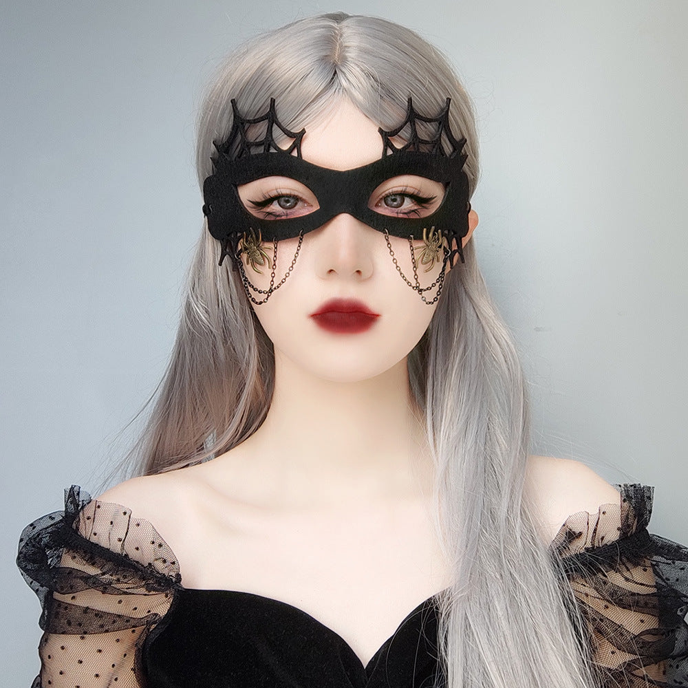 Halloween Makeup Witch Spider Web Mask - Discount Halloween City