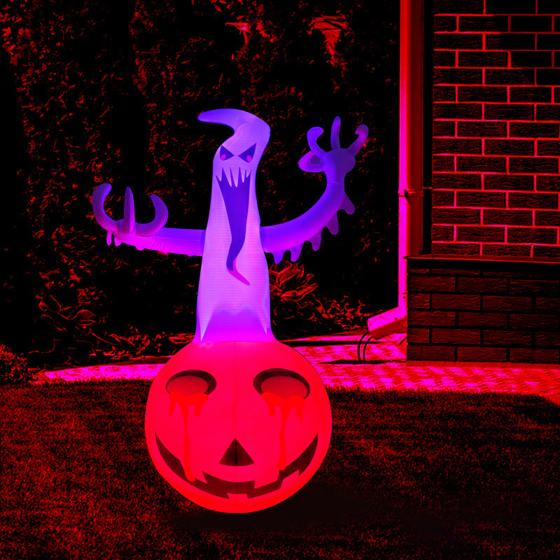 Halloween Inflatable Pumpkin Ghost Decorations Color Light - Discount Halloween City