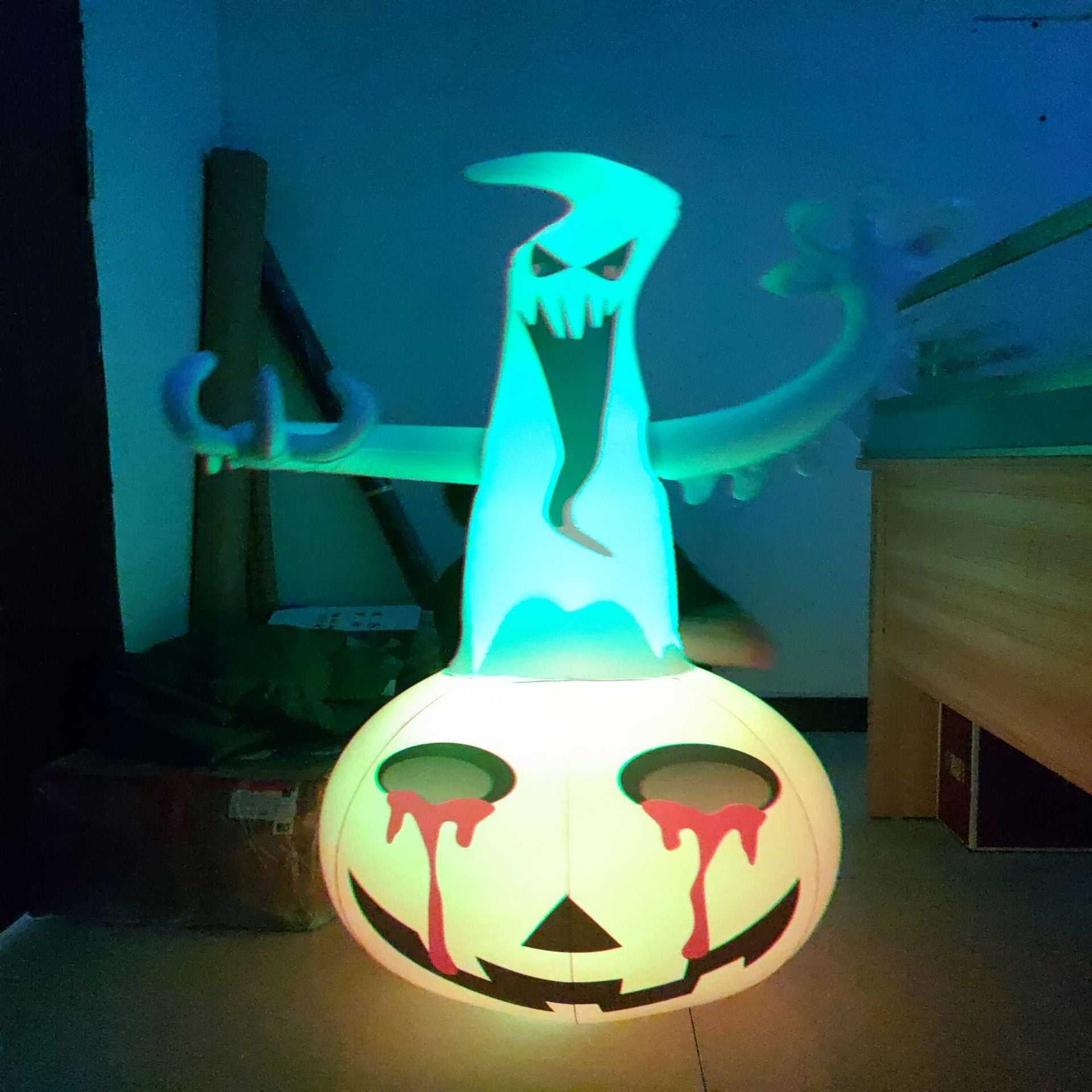 Halloween Inflatable Pumpkin Ghost Decorations Color Light - Discount Halloween City