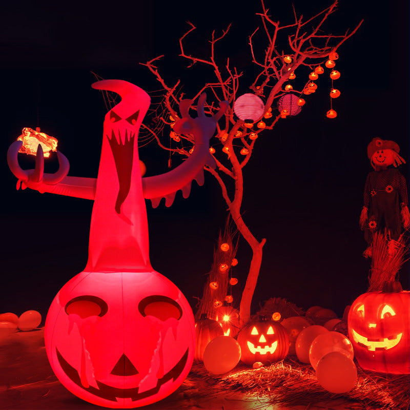 Halloween Inflatable Pumpkin Ghost Decorations Color Light - Discount Halloween City