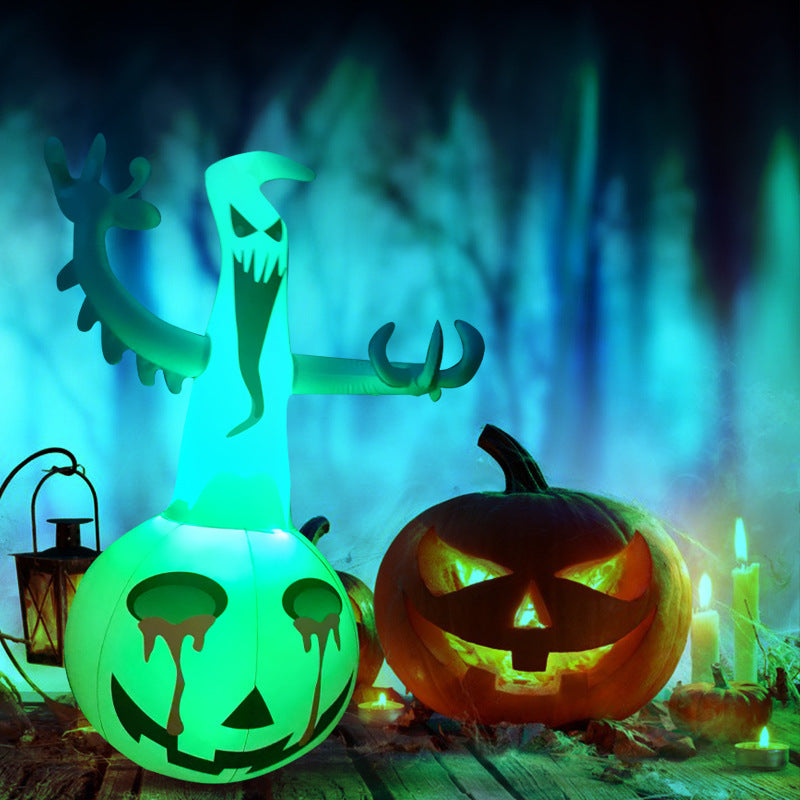 Halloween Inflatable Pumpkin Ghost Decorations Color Light - Discount Halloween City
