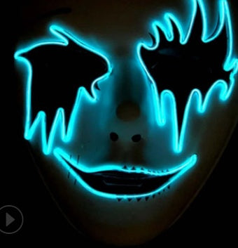 Halloween Skeleton Mask LED Glow Scary El-wire Mask - Discount Halloween City