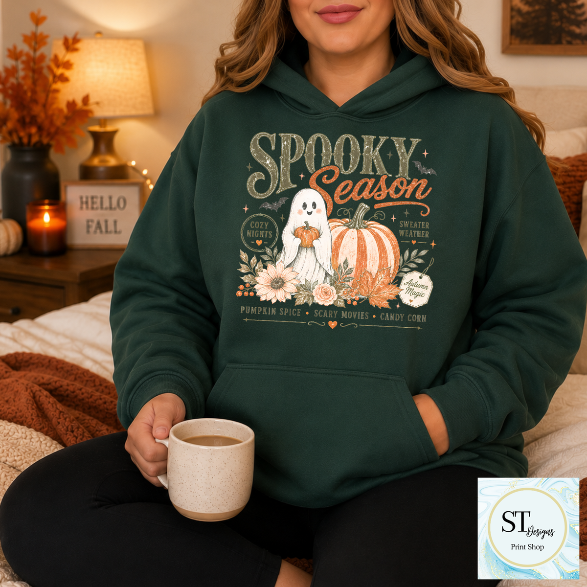 Spooky Season Retro Ghost Pumpkin Graphic