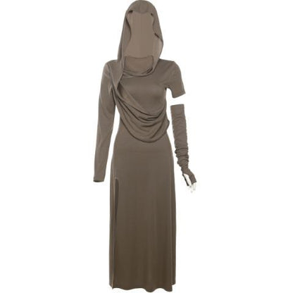Halloween High Waist Sheath Dress Dark Witch Party Costume - Costumes