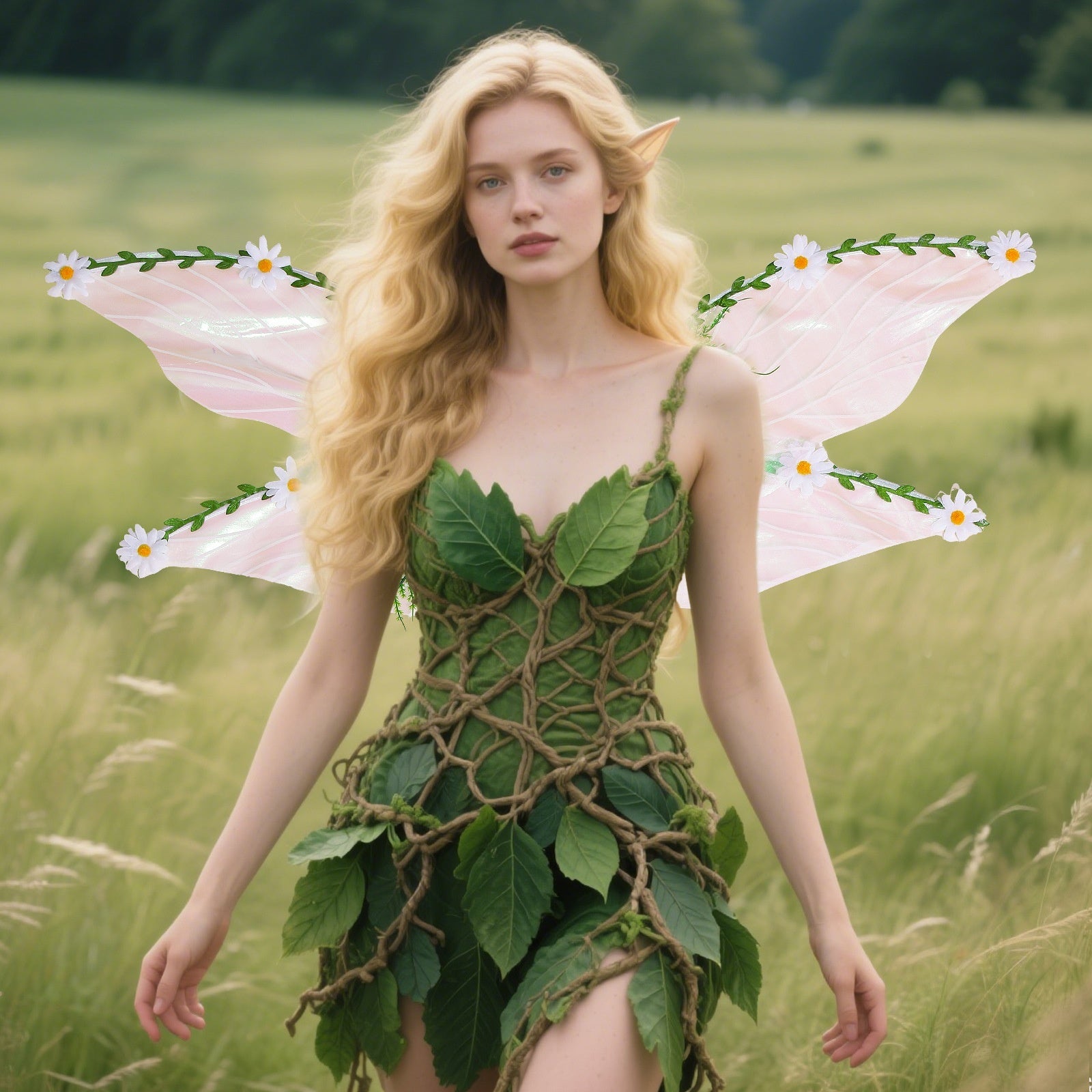 Green Cicada Wings Elf Costume for Halloween and Christmas - Discount Halloween City