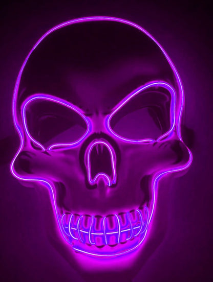 Halloween Skeleton Mask LED Glow Scary - Discount Halloween City