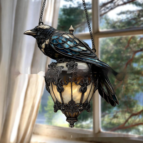 Halloween Decor Raven Gothic Acrylic Pendant - Discount Halloween City