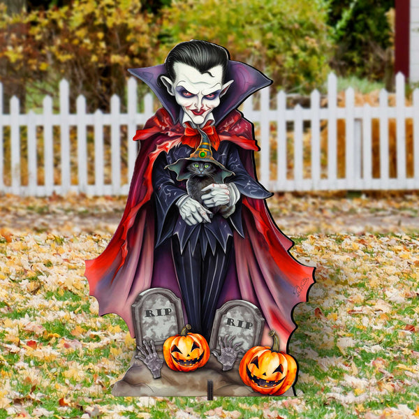 Dracula Freestanding Outdoor Yard Decor by G. Debrekht - Halloween Decor- 8652822F