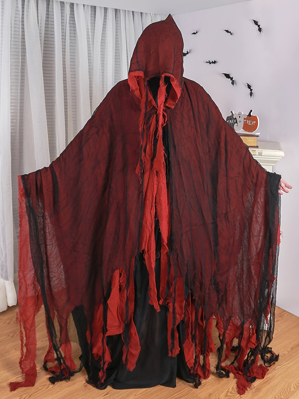 Blood Drip Gothic Hooded Cloak Costume