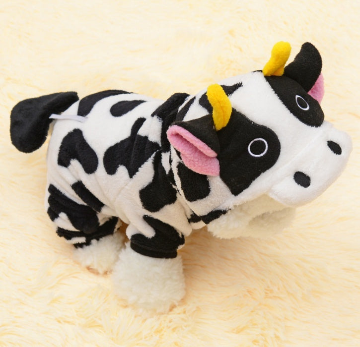 Dog & Cat Coat Warm Cow Costume Sweatshirt Hooded - Discount Halloween City