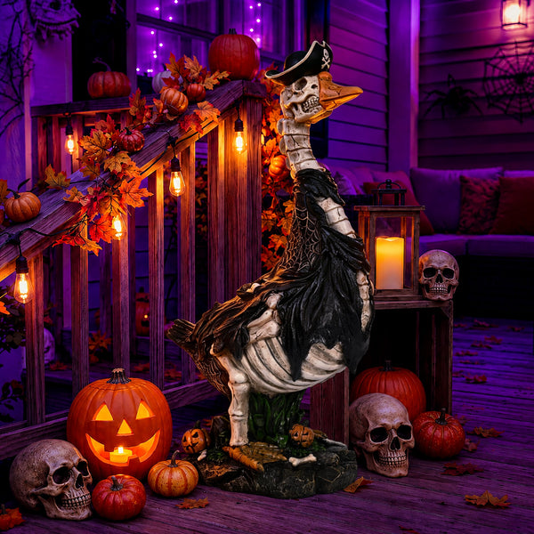 20" Skeleton Porch Goose Halloween Decoration