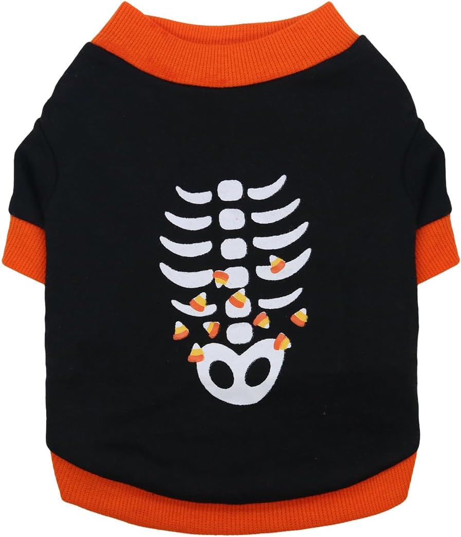 Dog Clothes Cat Shirts Halloween Dog Skeleton Costume Puppy - Discount Halloween City