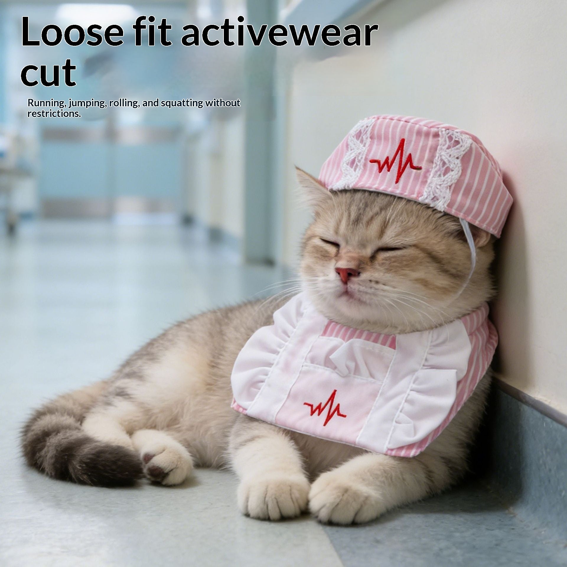 Cat Pink Nursing Outfit Bib with Velcro Closure and Hat for - Discount Halloween City